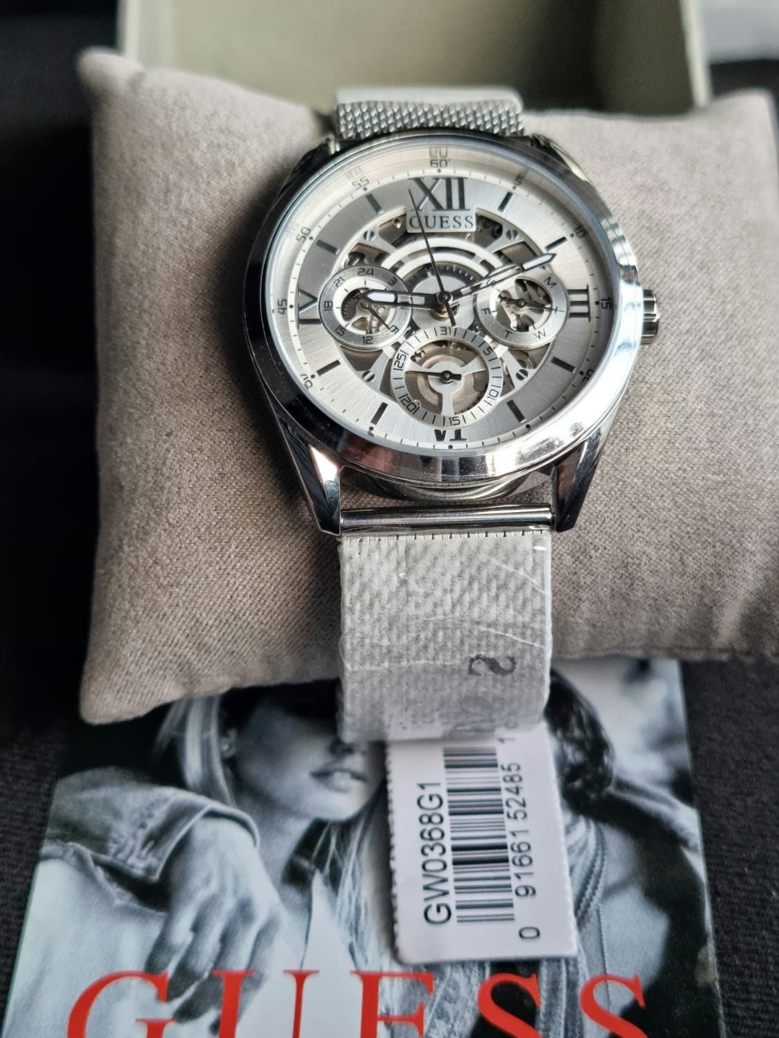 Guess Men’s Quartz Silver Stainless Steel Silver Dial 42mm Watch GW0368G1