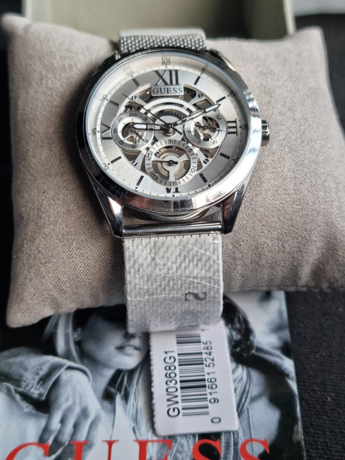 Guess Men’s Quartz Silver Stainless Steel Silver Dial 42mm Watch GW0368G1