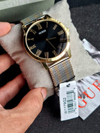 Guess Men’s Analog Stainless Steel Black Dial 44mm Watch W1179G2