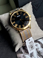Guess Men’s Analog Stainless Steel Black Dial 44mm Watch W1179G2