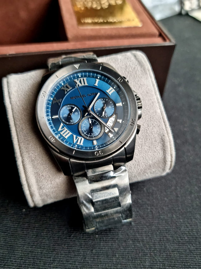 Men's Michael Kors Gunmetal Chronograph Brecken Watch MK8582 Hover Image