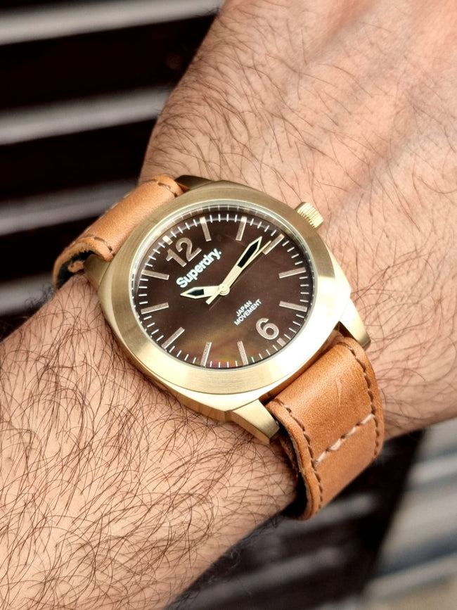 Superdry Brown Leather Brown Dial 38mm Quartz Watch  SYL117TG Hover Image