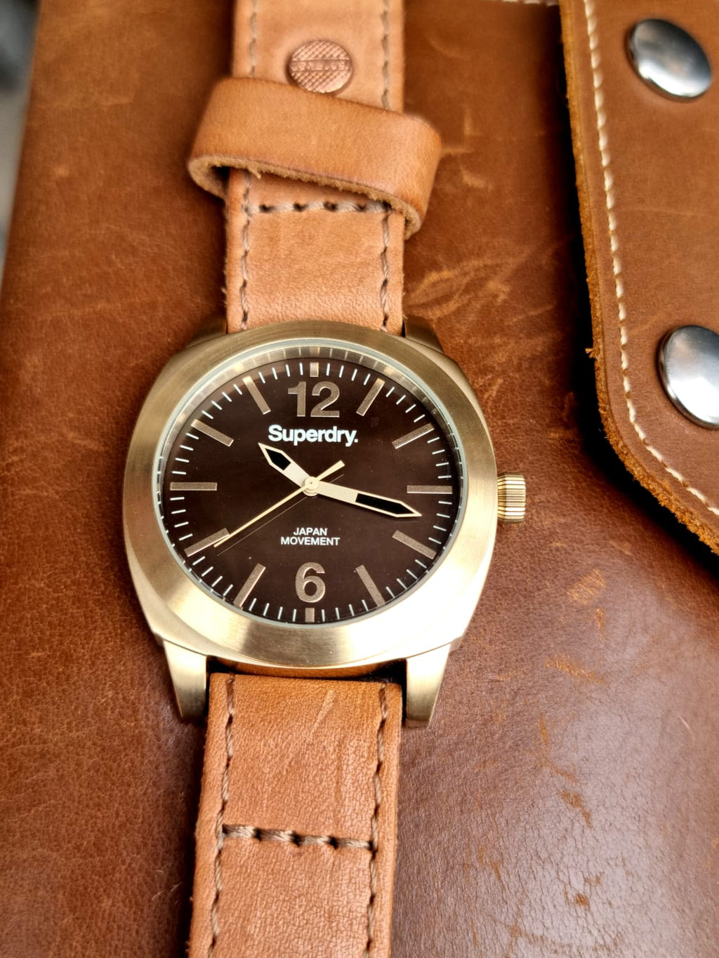 Superdry Brown Leather Brown Dial 38mm Quartz Watch  SYL117TG