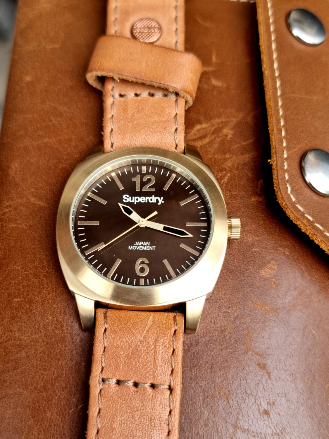 Superdry Brown Leather Brown Dial 38mm Quartz Watch  SYL117TG