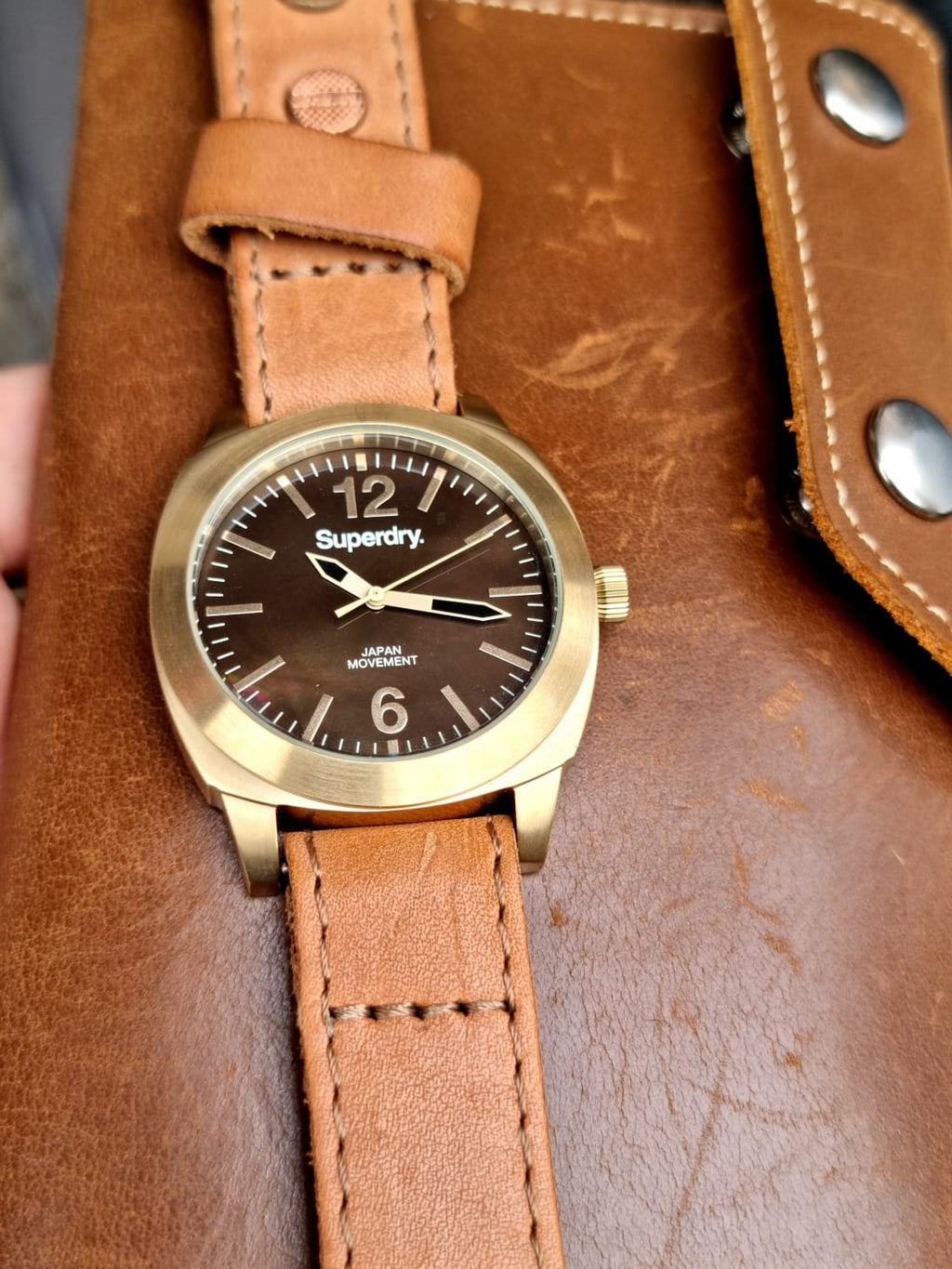 Superdry Brown Leather Brown Dial 38mm Quartz Watch  SYL117TG