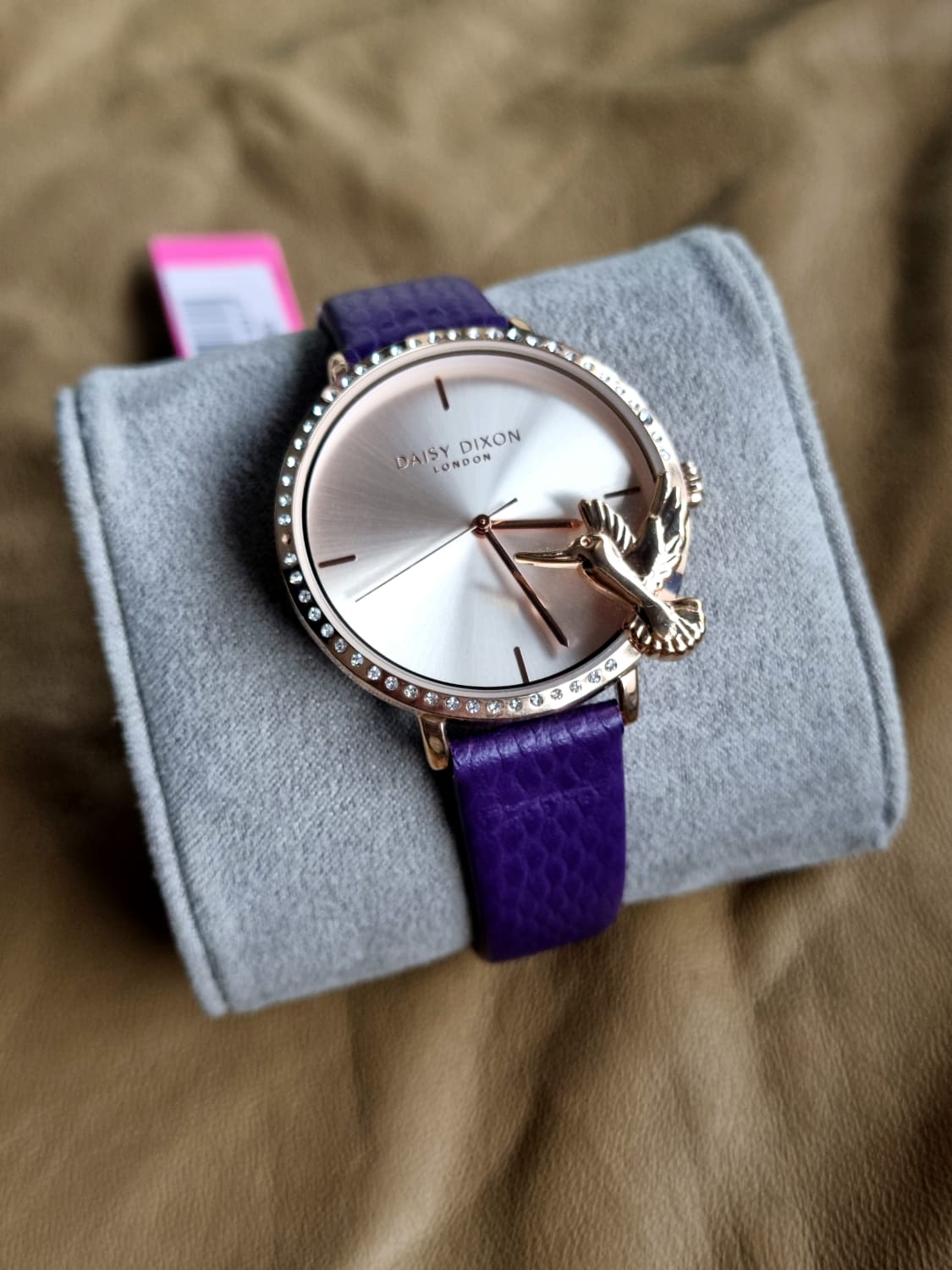 Daisy Dixon London Kendall #16 Analogue Quartz Watch With Purple Strap And Rose Gold Case – D Dd148vrg