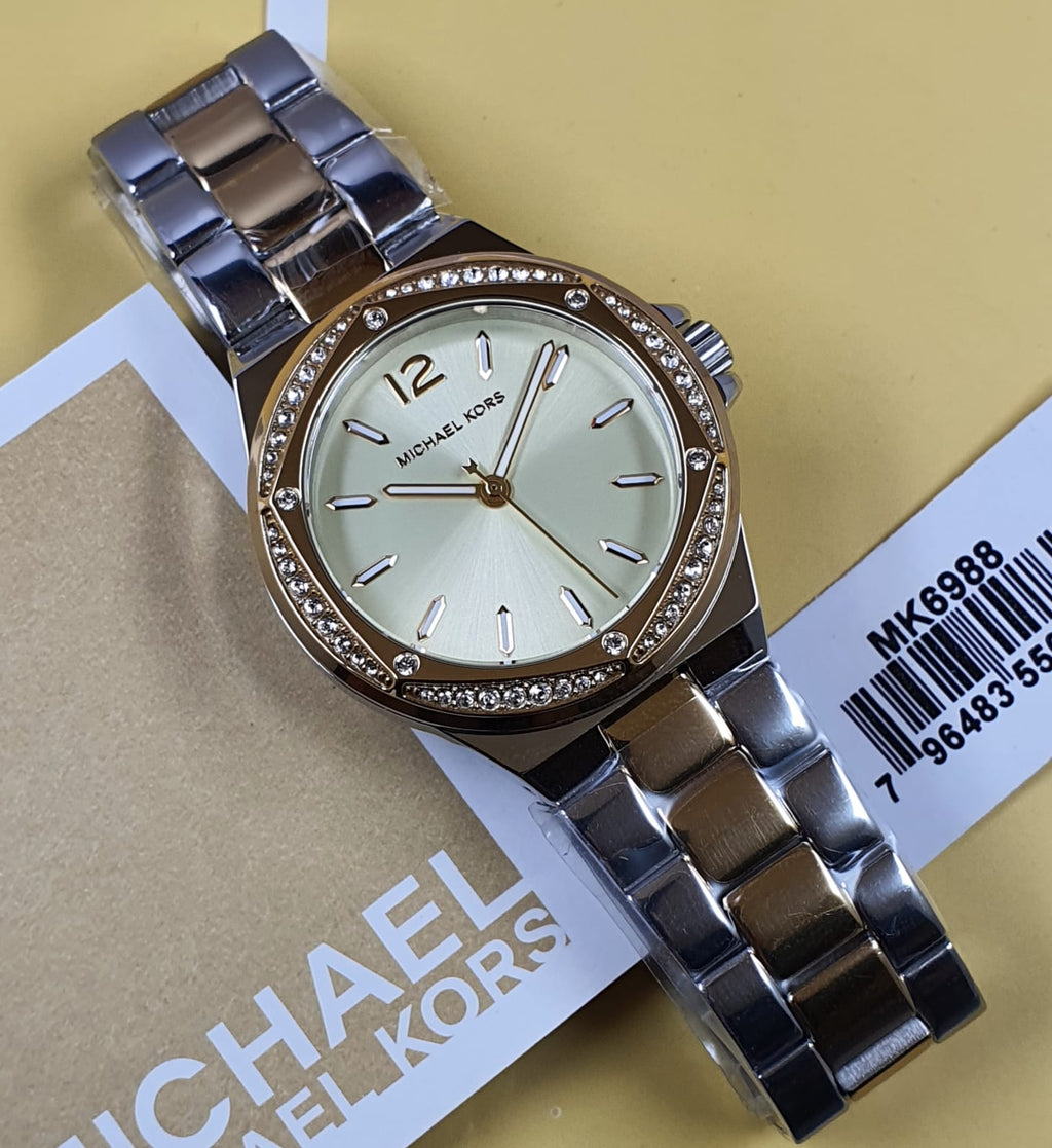 Michael Kors Lennox Analog Gold Dial Women's Watch-MK6988