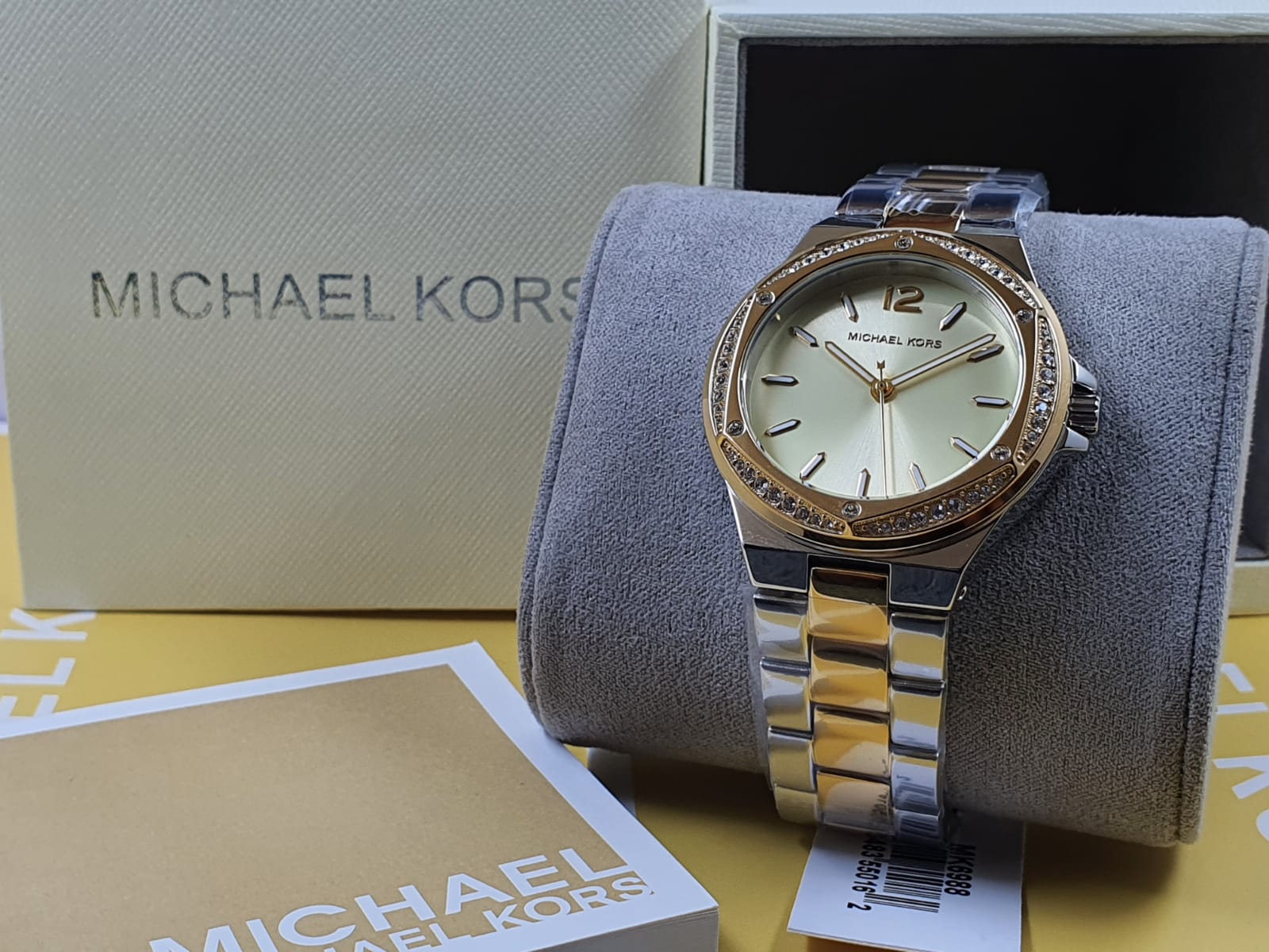 Michael Kors Lennox Analog Gold Dial Women's Watch-MK6988