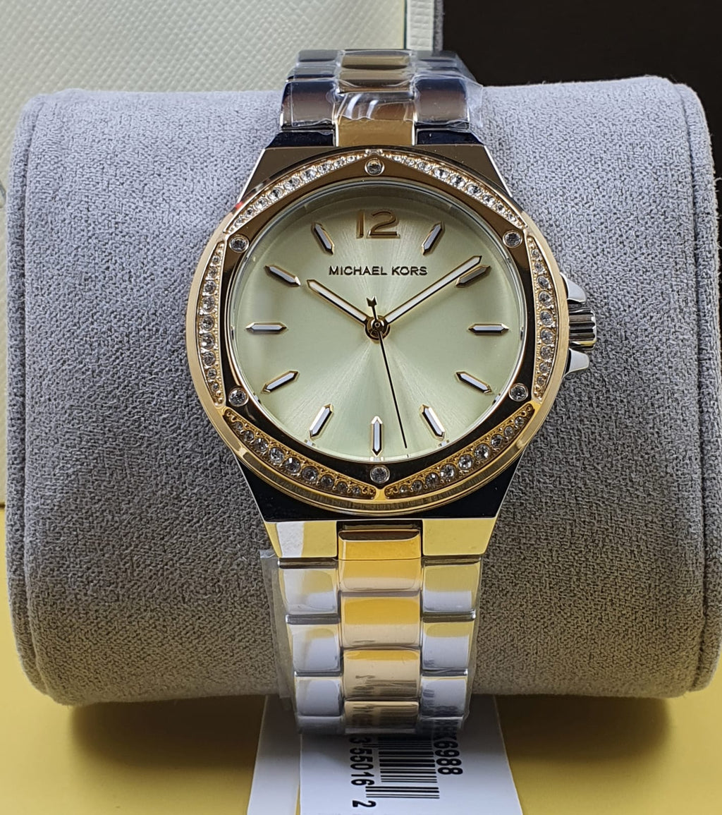 Michael Kors Lennox Analog Gold Dial Women's Watch-MK6988