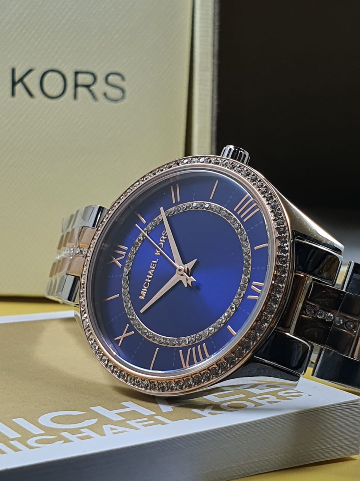 Michael Kors Women’s Quartz Two Tone Stainless Steel Blue Dial 33mm Watch MK3929