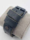 Super Dry Black Leather Strap Black Dial Quartz Watch