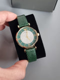 Emporio Armani Women’s Quartz Leather Strap Green Crystal Pave Dial 32mm Watch AR11403