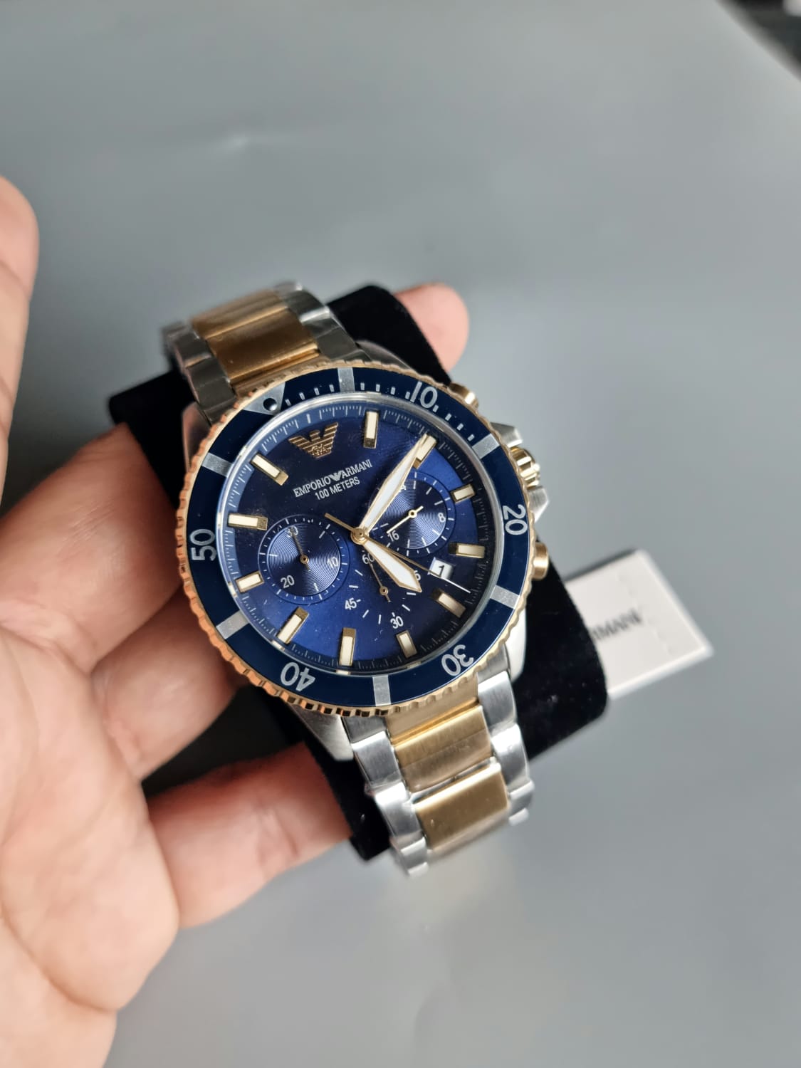 Emporio Armani Diver Blue/Gold toned steel 43 mm AR11362