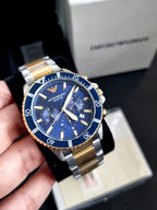 Emporio Armani Diver Blue/Gold toned steel 43 mm AR11362