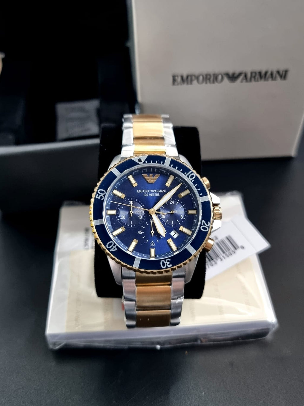 Emporio Armani Diver Blue/Gold toned steel 43 mm AR11362