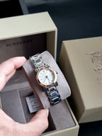 BURBERRY Heritage Grey Dial Two-tone Stainless Steel Ladies Watch BU9214