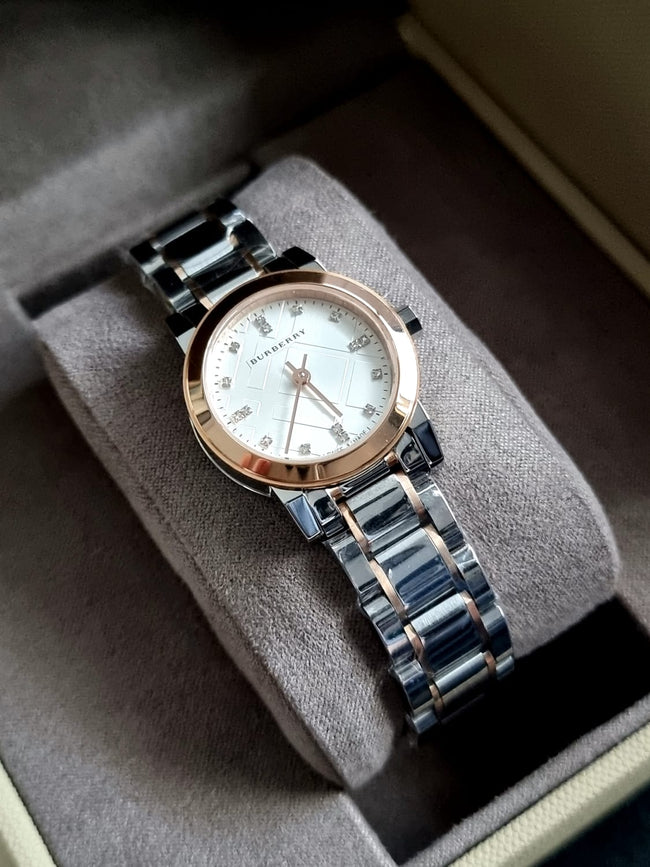 BURBERRY Heritage Grey Dial Two-tone Stainless Steel Ladies Watch BU9214 Main Image