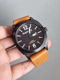Superdry SYG103TT Men's Watch XL Analogue Quartz Leather, Brown/Black, SYG103TT