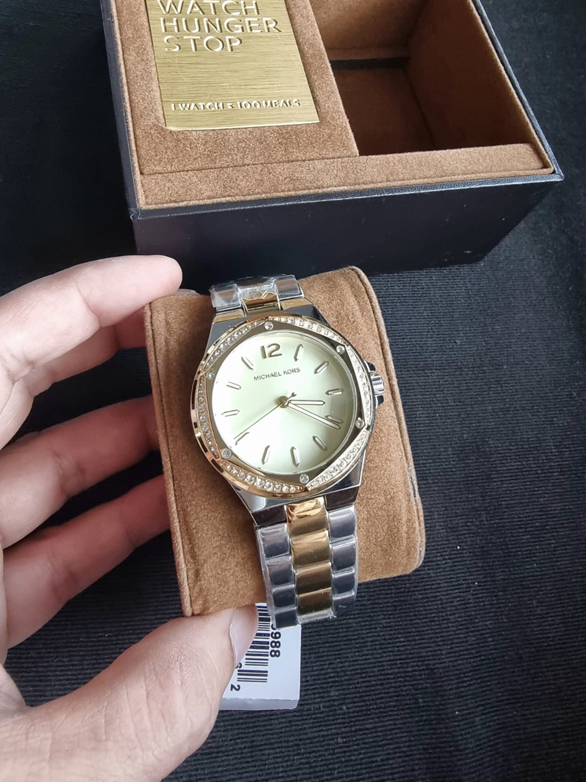 Michael Kors Lennox Analog Gold Dial Women's Watch-MK6988
