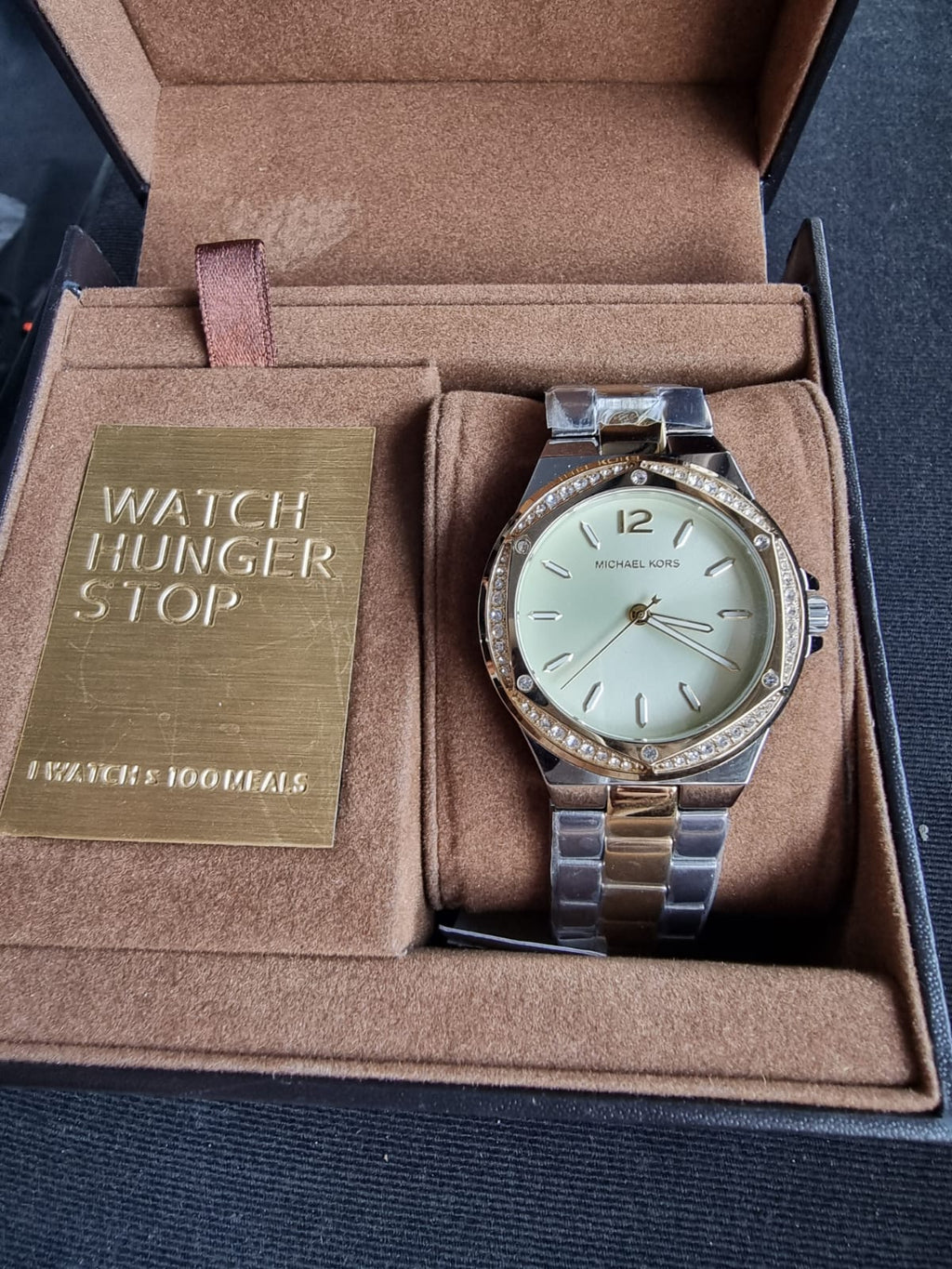 Michael Kors Lennox Analog Gold Dial Women's Watch-MK6988