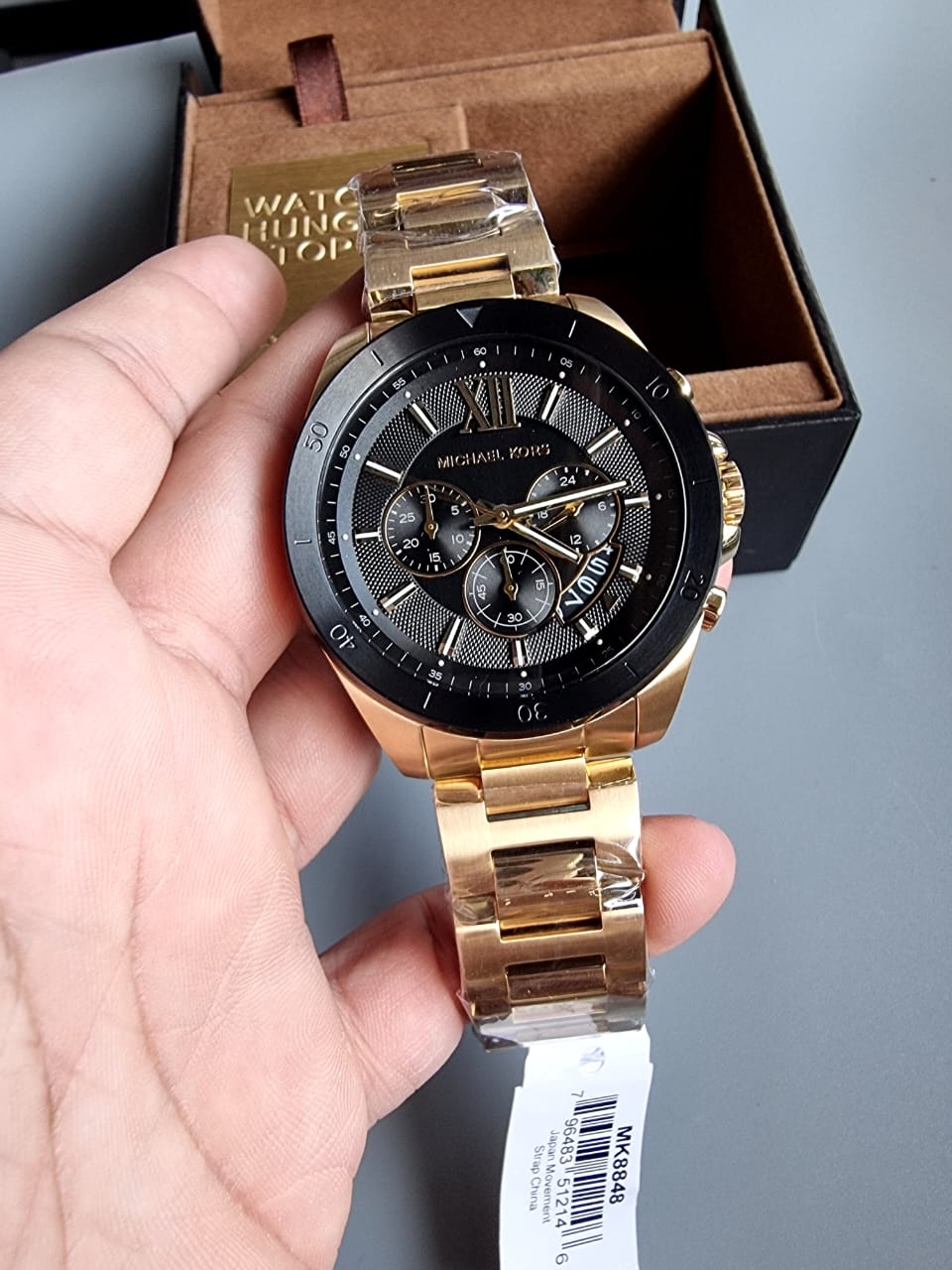 MICHAEL KORS Brecken Chronograph Quartz Crystal Black Dial Men's Watch MK8848