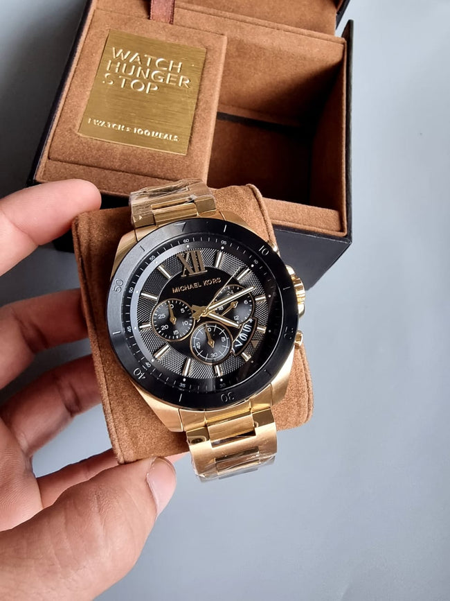 MICHAEL KORS Brecken Chronograph Quartz Crystal Black Dial Men's Watch MK8848 Main Image