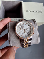 Michael Kors Women's Ritz Quartz Watch with Stainless Steel Strap, Two-Tone, 20 (Model: MK6938)