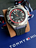 Tommy Hilfiger Men's 1791034 Stainless Steel Watch with Black Silicone Band