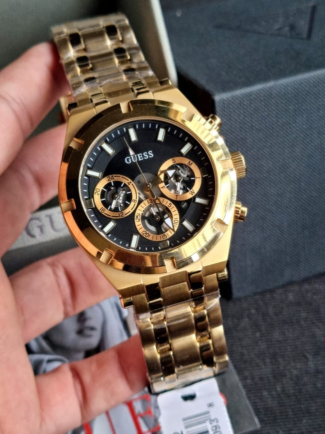 Guess Men’s Quartz Stainless Steel Black Dial 44mm Watch GW0260G2 Hover Image
