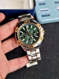 Fossil Men’s Chronograph Quartz Stainless Steel Green Dial 44mm Watch FS5622