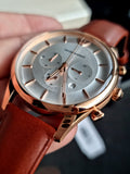 Emporio Armani Men’s Quartz Leather Strap Silver Dial 43mm Watch AR11043