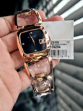 Gucci G Black Diamond Dial Rose Gold PVD Stainless Steel Ladies Watch YA125409