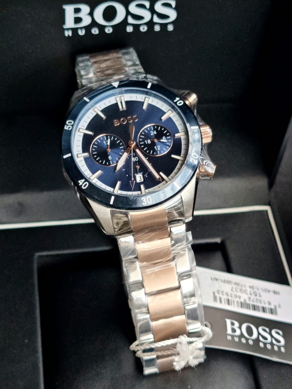 Hugo Boss Two-Tone Steel Blue Dial Men's Chronograph Watch - 1513937