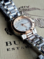 BURBERRY Heritage Grey Dial Two-tone Stainless Steel Ladies Watch BU9214