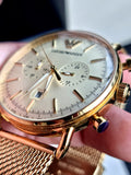 EMPORIO ARMANI Chronograph Quartz Cream Dial Men's Watch AR11315
