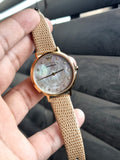 Emporio Armani Women’s Quartz Brown Leather Strap Taupe Mother of Pearl Dial 32mm Watch AR11151
