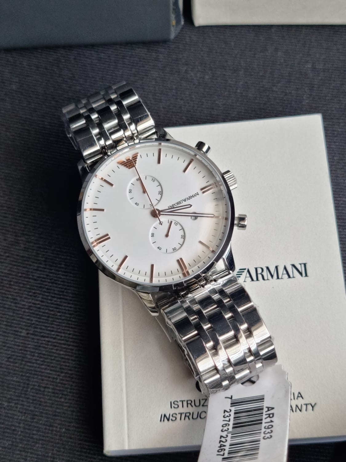 Emporio Armani AR1933 Silver Stainless Steel Chronograph Men's Watch