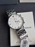 Emporio Armani AR1933 Silver Stainless Steel Chronograph Men s Watch Pre OwnedWatches