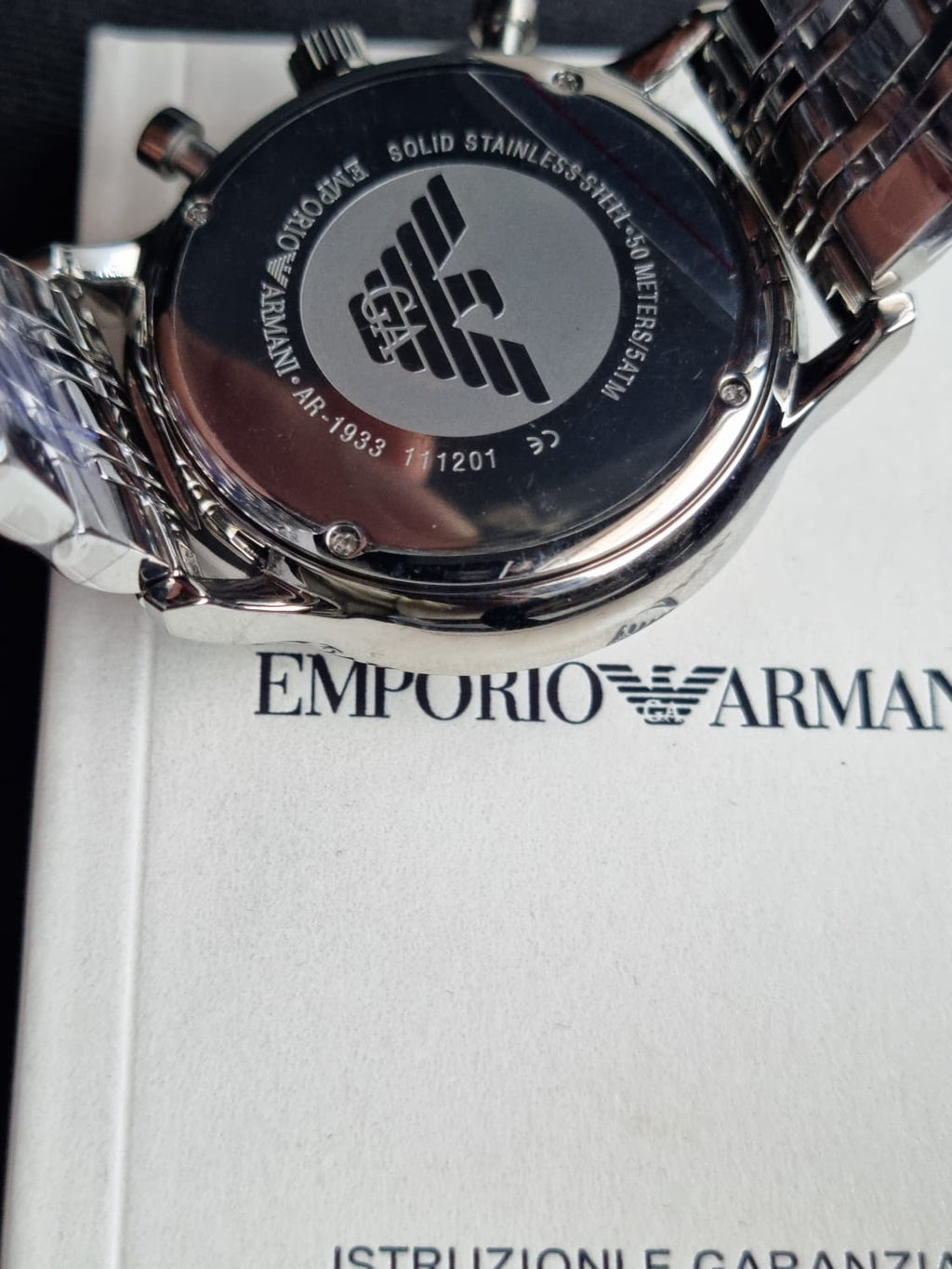 Emporio Armani AR1933 Silver Stainless Steel Chronograph Men's Watch