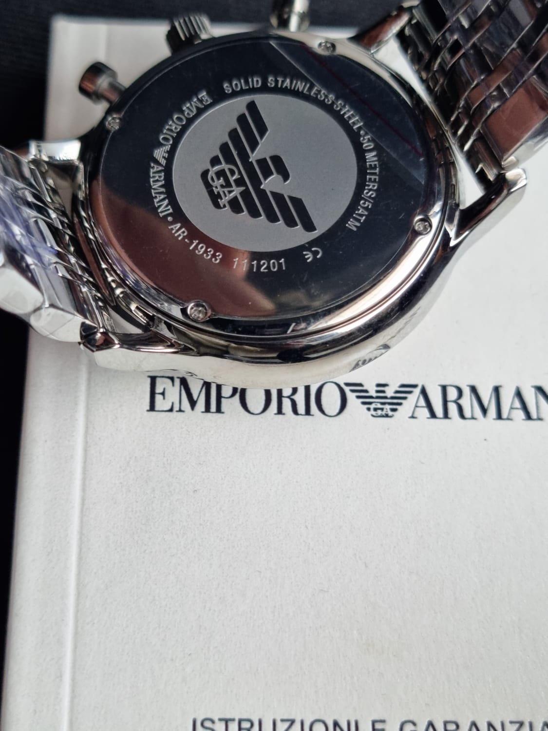 Emporio Armani AR1933 Silver Stainless Steel Chronograph Men's Watch