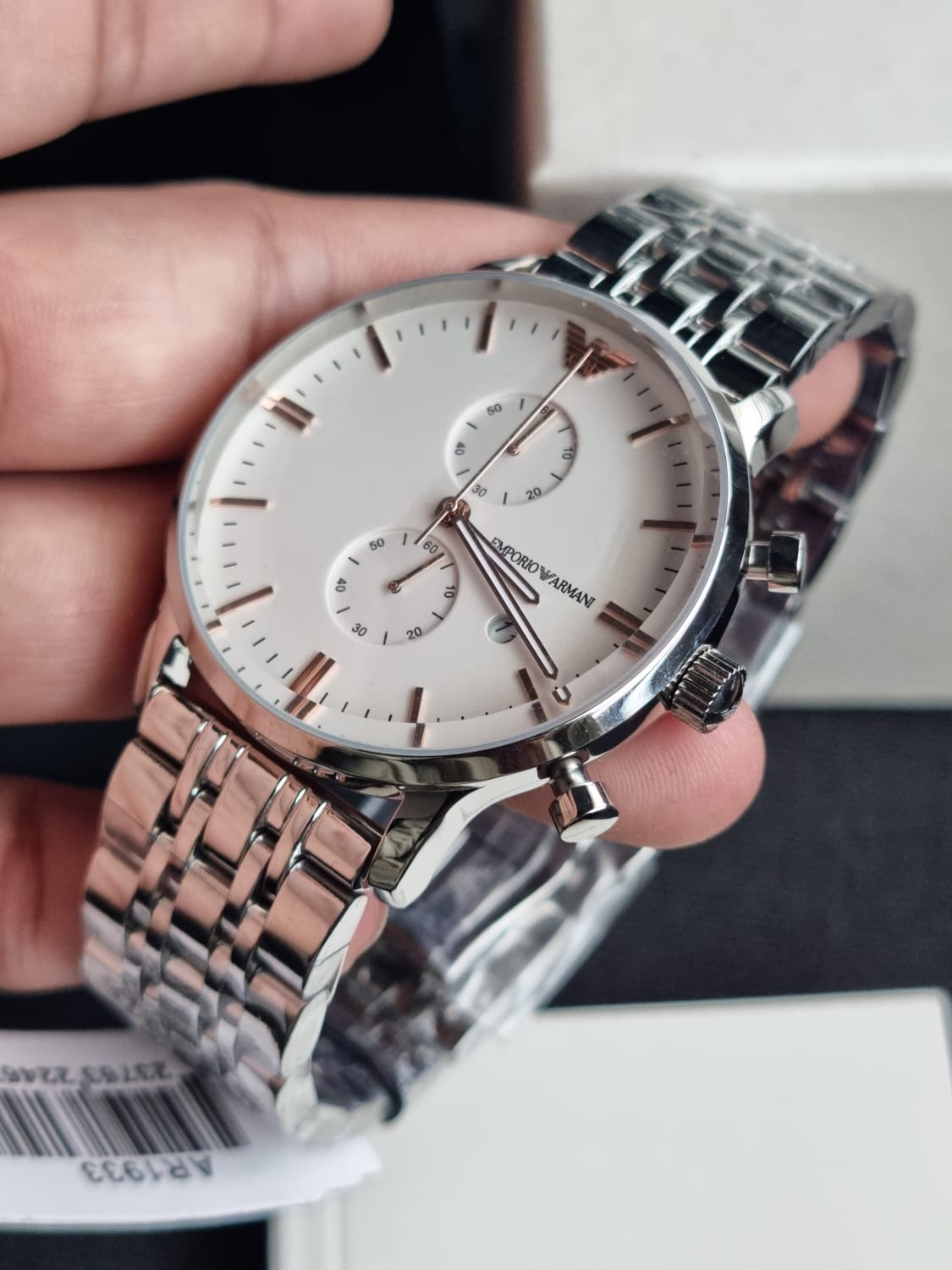 Emporio Armani AR1933 Silver Stainless Steel Chronograph Men's Watch