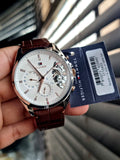 Tommy Hilfiger Men’s Quartz Leather Strap Silver Dial 44mm Watch 1710450