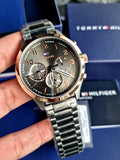 Tommy Hilfiger Asher Grey Stainless Steel Grey Dial Chronograph Quartz Watch for Gents – 1791871