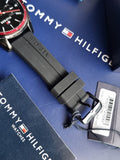 Tommy Hilfiger Men’s Quartz Silicone Strap Black Dial 45mm Watch 1791793