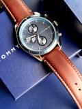 Tommy Hilfiger Men’s Quartz Leather Strap Blue Dial 44mm Watch 1791837