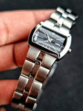Lorus Black Dial Silver Chain Rectangular Dial Ladies Watch