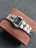 Lorus Black Dial Silver Chain Rectangular Dial Ladies Watch
