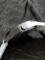 Superdry Gents Stainless Steel Sports Watch with White Strap syg111w