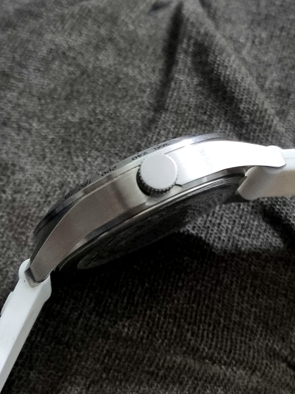 Superdry Gents Stainless Steel Sports Watch with White Strap syg111w