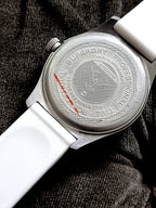 Superdry Gents Stainless Steel Sports Watch with White Strap syg111w